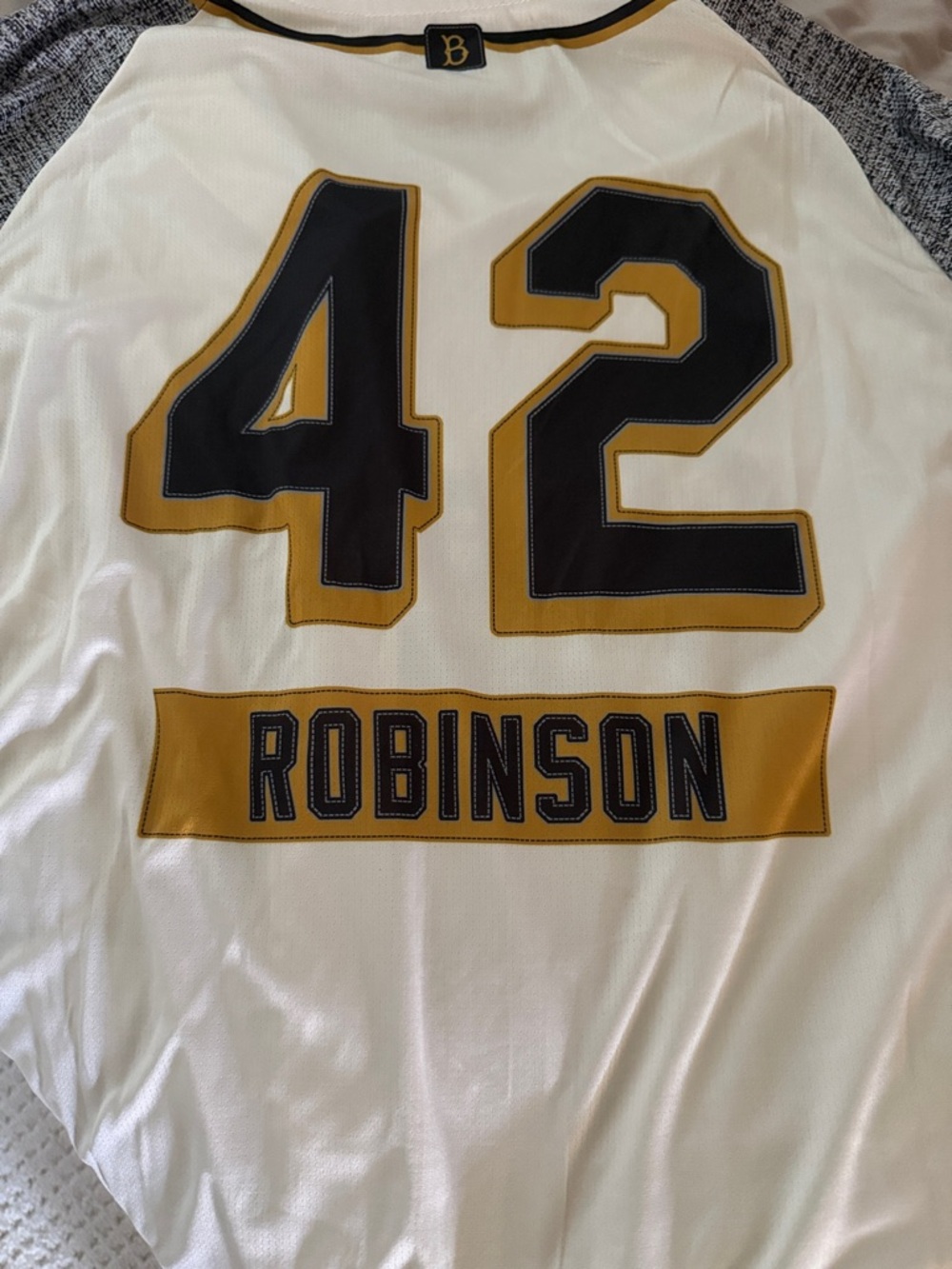 Dodgers #42 Cream and Black Baseball Jersey Jackie Robinson day Jersey - Picture 2 of 3